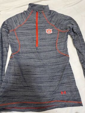 Under Armour Heather Gray Pullover with Orange Piping